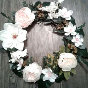Magnolia Rustic Primitive Farmhouse Wreath Stunning Custom Design Final Sale